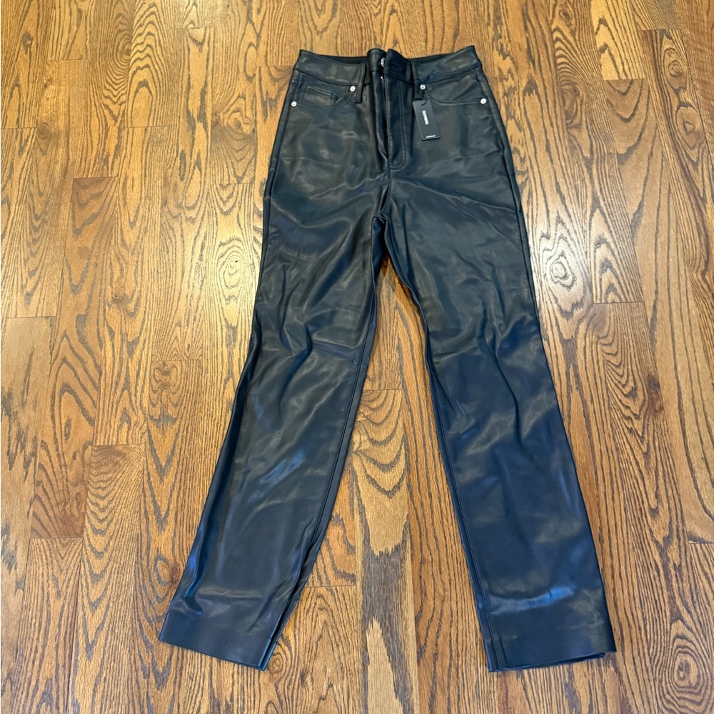 Express 90s Slim Super High Rise Faux Leather Pants
